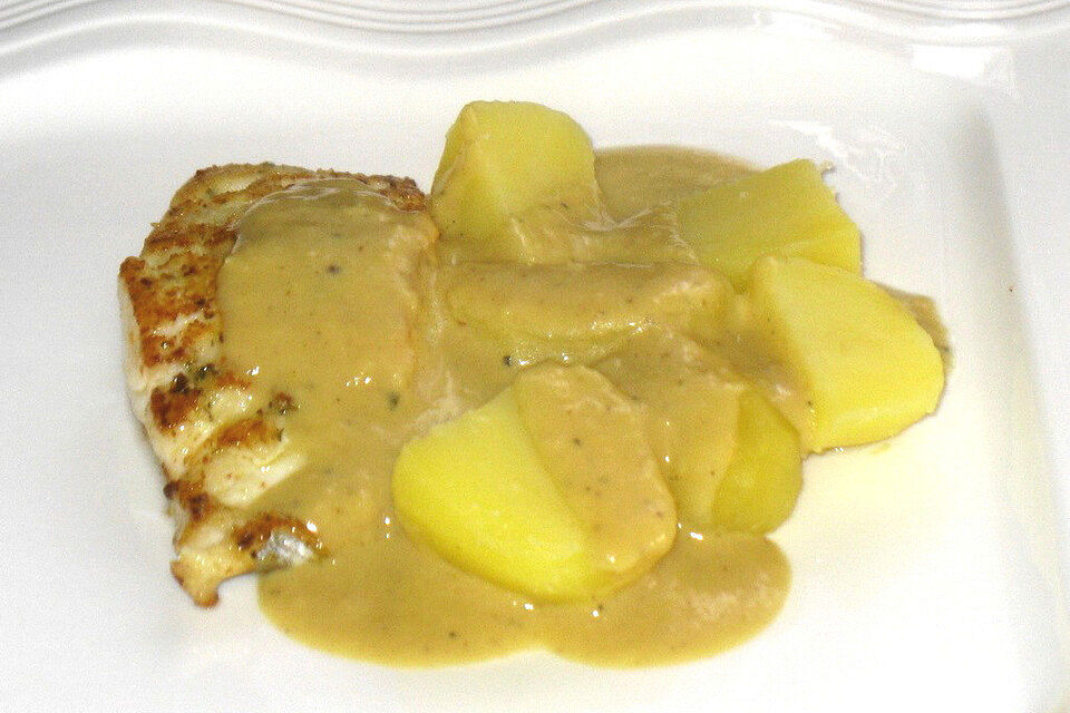 Senfsoße zu Fischfilet