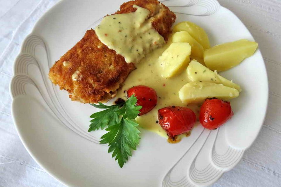 Senfsoße zu Fischfilet