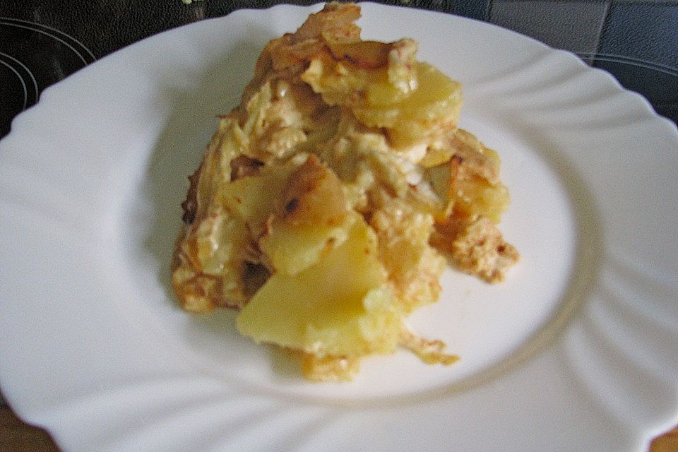 Kartoffel-Apfel-Auflauf mit Camembert