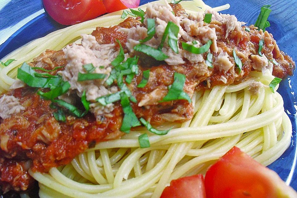 Spaghetti mit Thunfisch