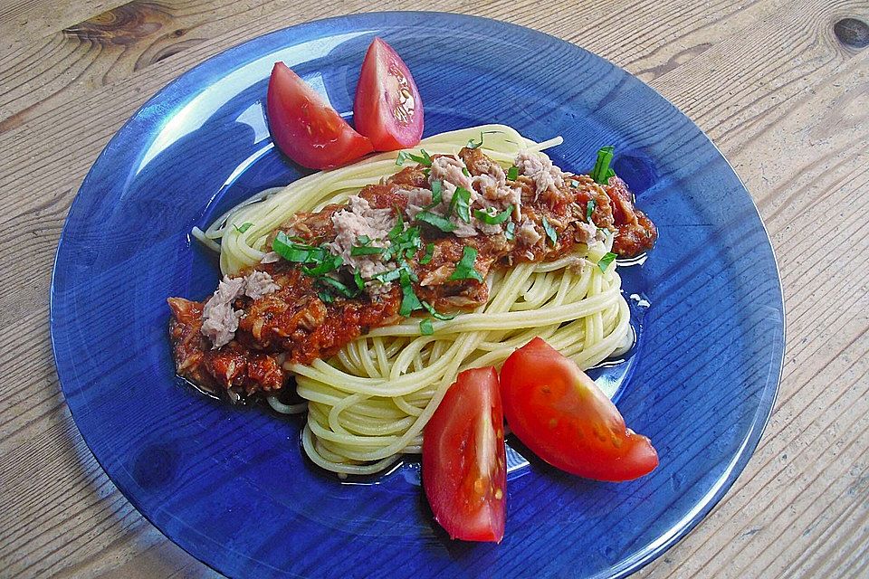 Spaghetti mit Thunfisch