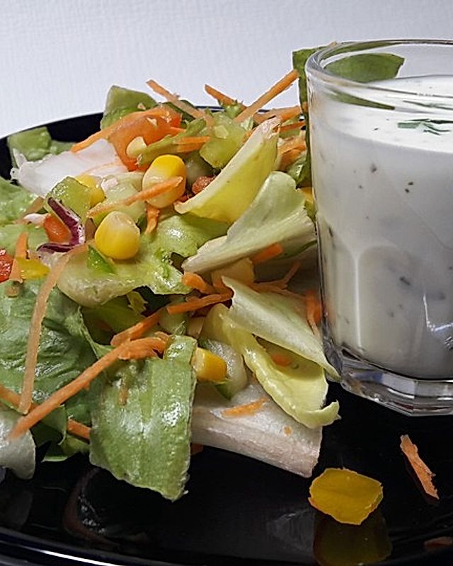 Bunter Salat mit Joghurtdressing