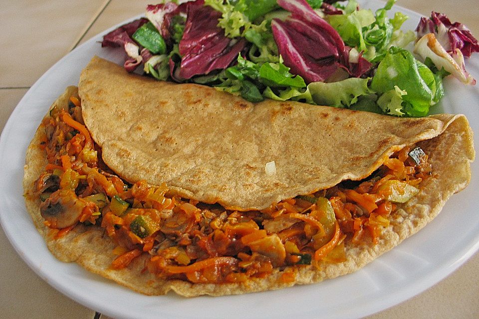 Friedhelms Pfannkuchen mit Gemüsefüllung