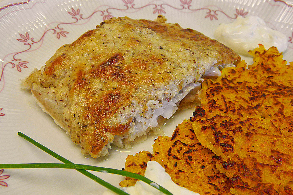 Fischfilet mit Nuss-Käse Kruste