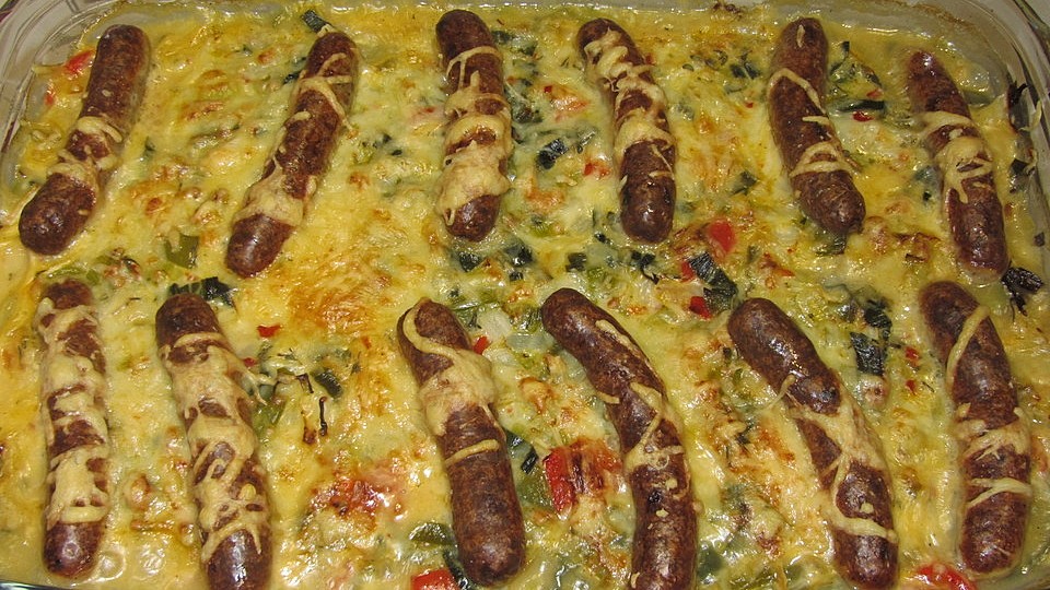 Bratwurst - Gemüse - Gratin von knobichili| Chefkoch Bratwurst - Gemüse - Gratin von knobichili| Chefkoch