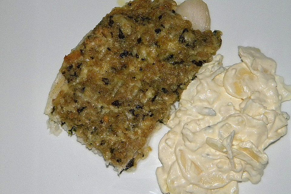 Pangasiusfilet mit Bärlauchkruste