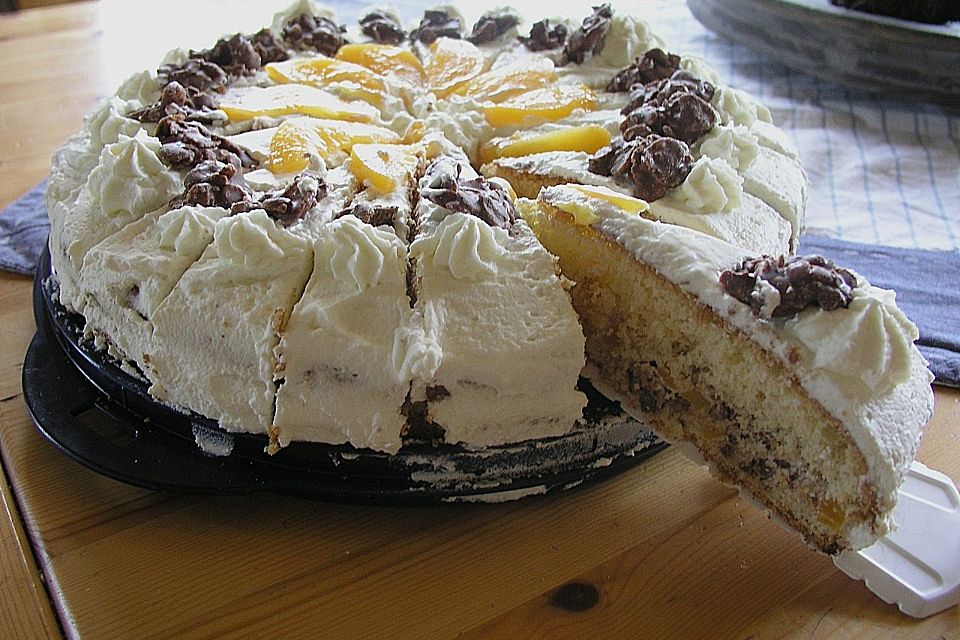 Schoko Crossie - Torte mit Pfirsich