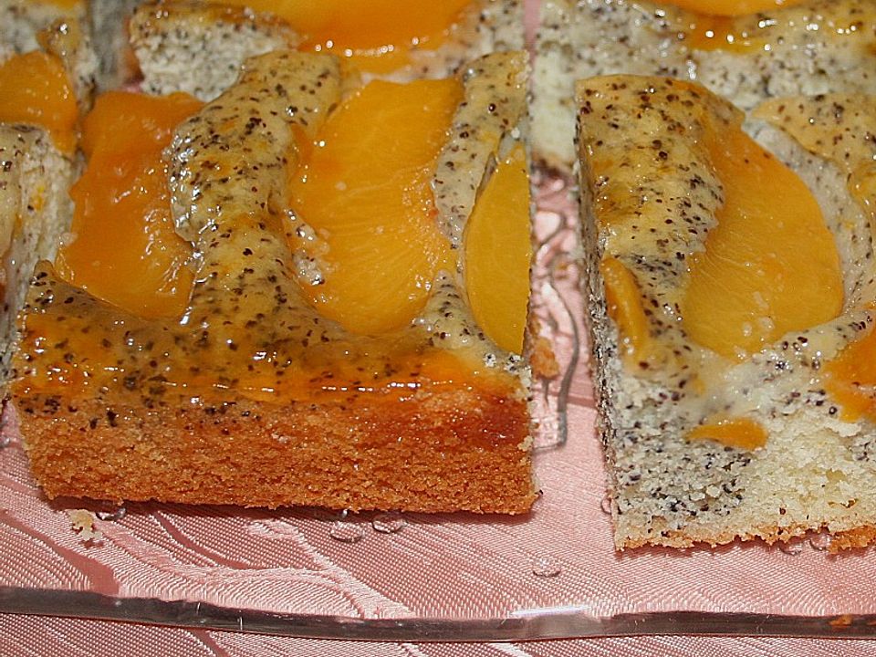 Pfirsich - Mohn Blechkuchen von lmo| Chefkoch