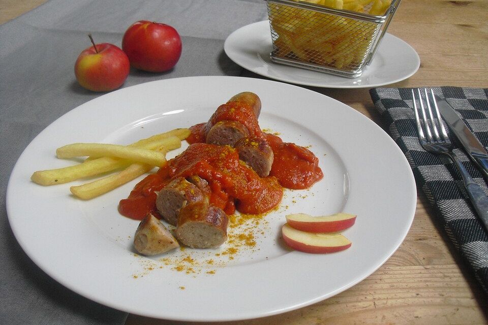 Currywurst mit fruchtiger Sauce