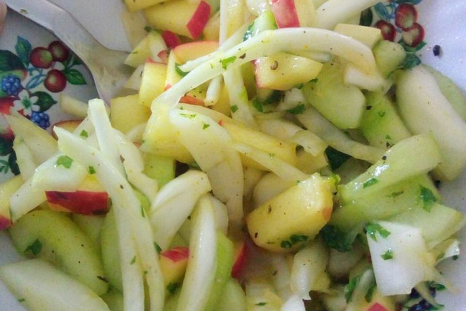 Fenchelsalat mit Apfel und Gurke