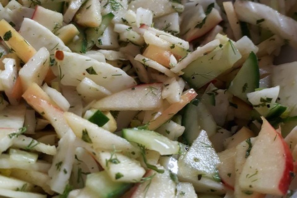 Fenchelsalat mit Apfel und Gurke