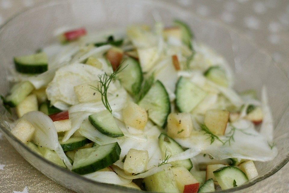 Fenchelsalat mit Apfel und Gurke