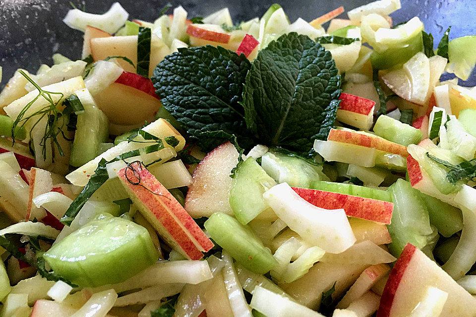 Fenchelsalat mit Apfel und Gurke