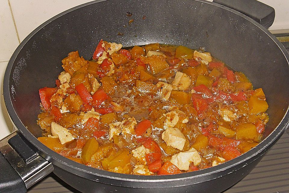 Kürbis - Hähnchenpfanne Kürbis - Hähnchenpfanne