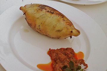 Tintenfischtuben mit Gemüsefüllung