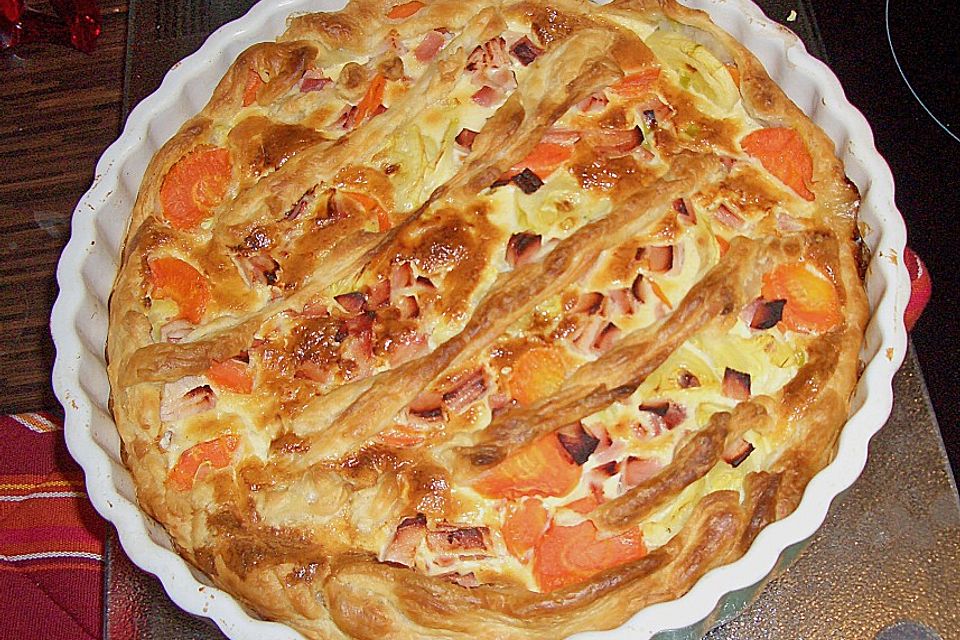 Gemüsekuchen mit Schinken