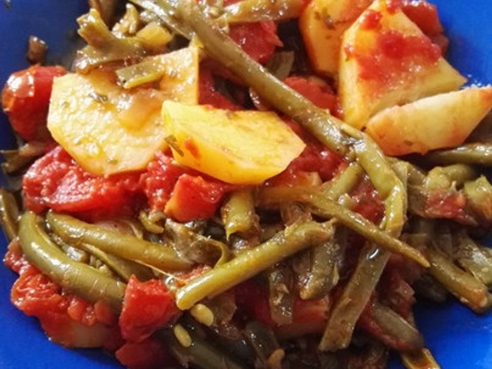 Griechische Bohnen mit Kartoffeln und Tomaten von Mimaki | Chefkoch