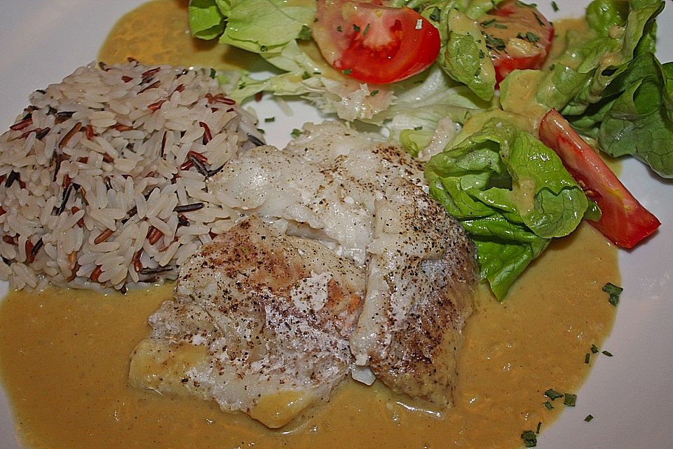 Fischfilet mit fruchtig - scharfer Mangosauce