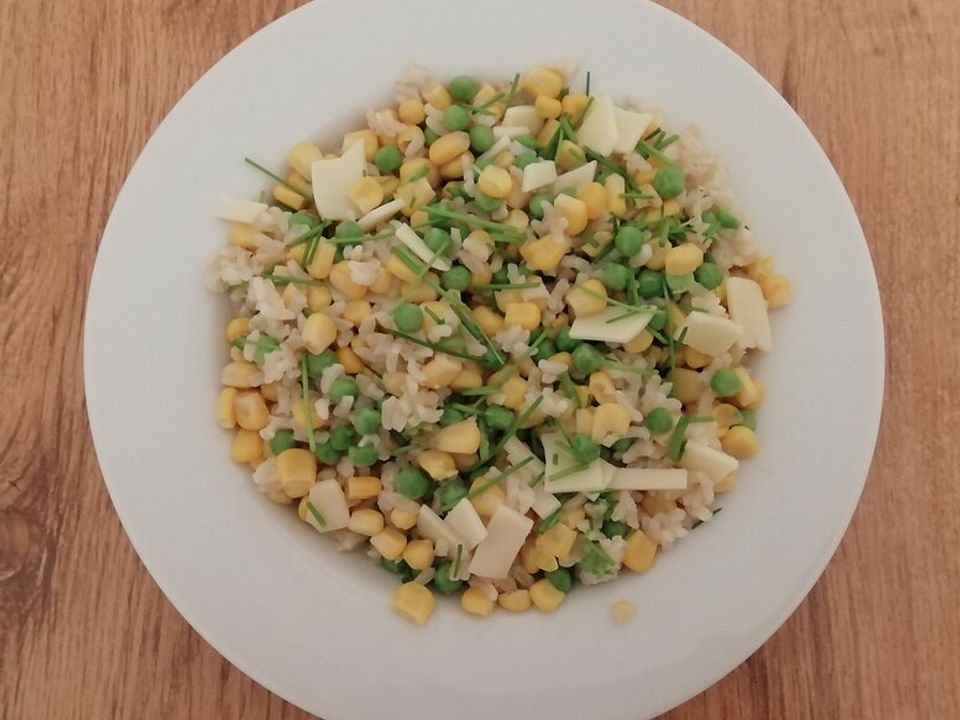Reissalat mit Erbsen, Mais und Käse von netti1210| Chefkoch
