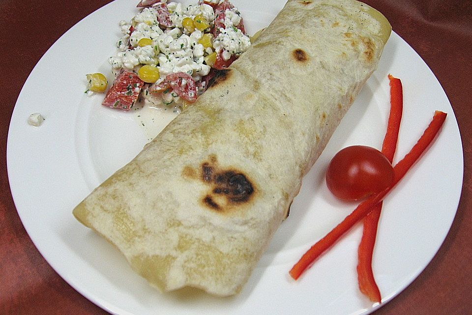 Gemüse - Hüttenkäse - Wraps