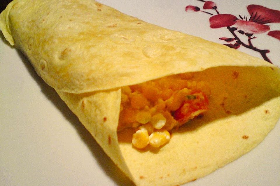 Gemüse - Hüttenkäse - Wraps