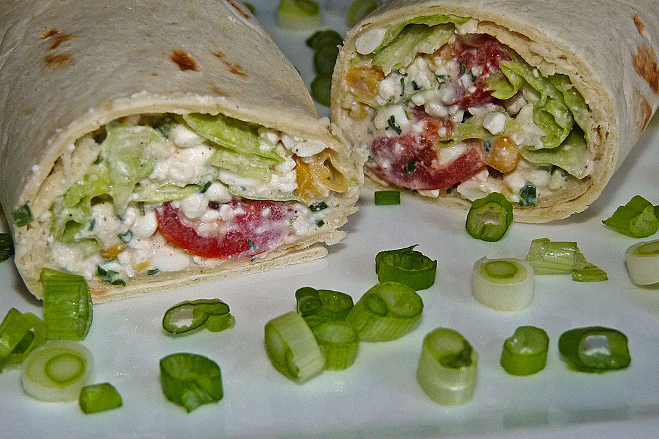 Gemüse - Hüttenkäse - Wraps