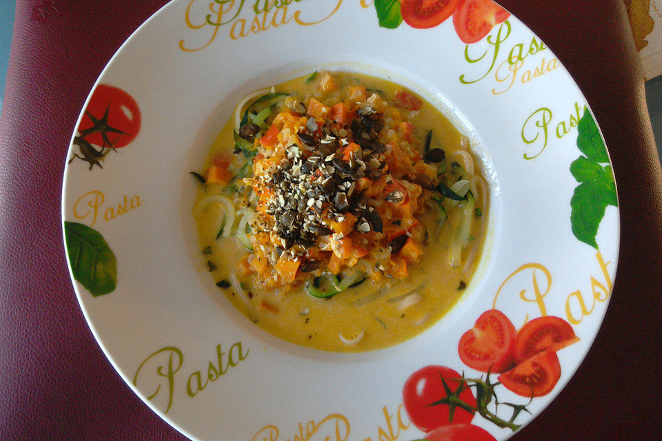 Pasta mit  Kürbis - Weißweinsoße