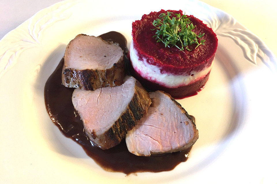 Gewürzbraten mit Gemüsepüree