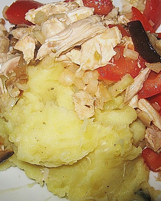 Sommerlicher Restesalat vom 40 Knoblauchzehen - Huhn