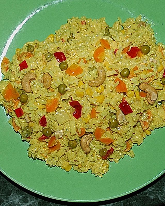 Exotischer Curry - Reissalat