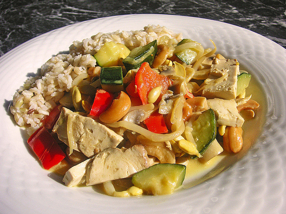 Tofu-Gemüsepfanne mit Reis von MissJerkoff| Chefkoch