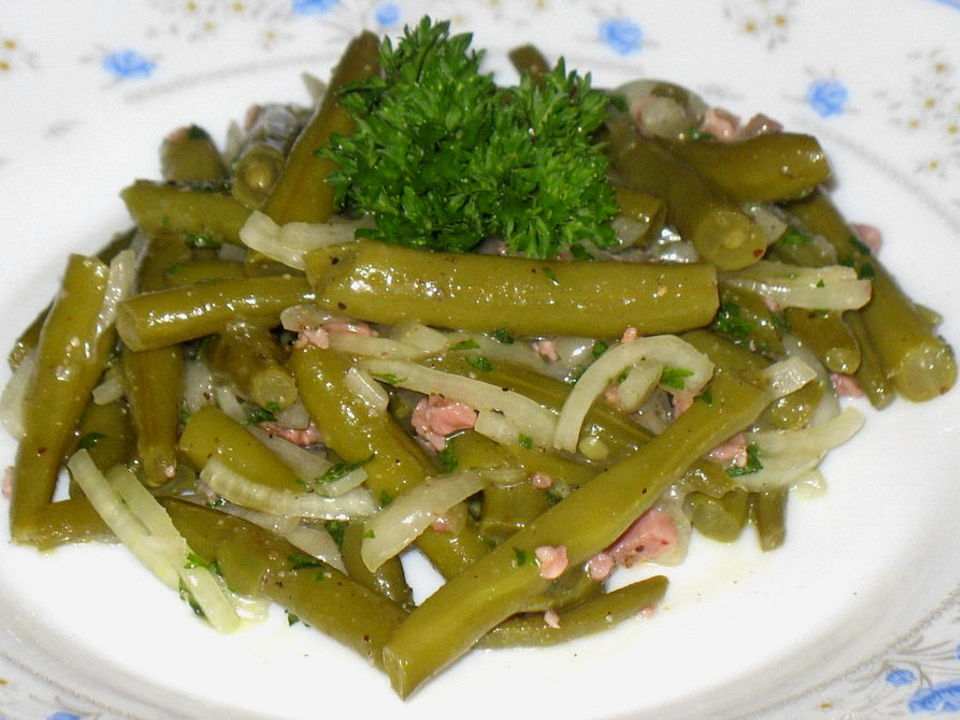 Bohnensalat mit Speck und Zwiebeln von tanja1012 | Chefkoch
