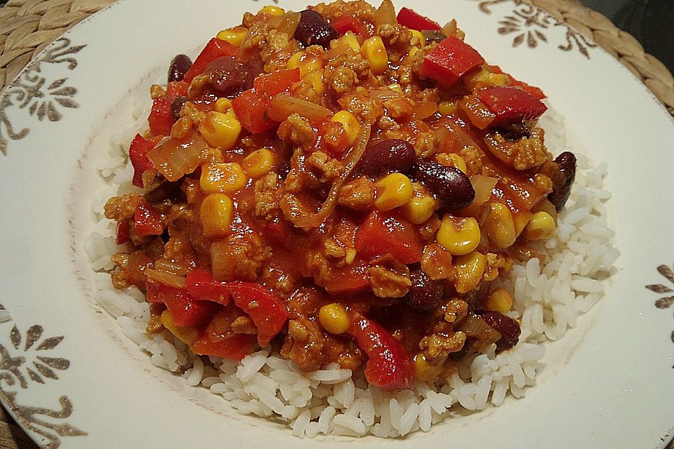 Chili sin Carne mit Sojageschnetzeltem