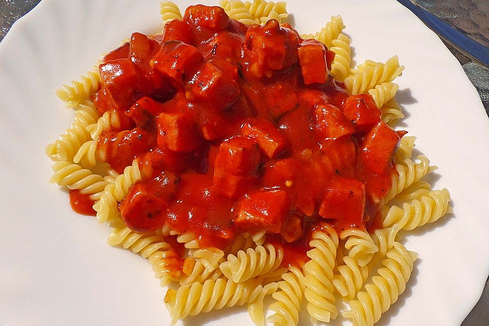 Makkaroni mit Tomatensoße nach Ossi - Art