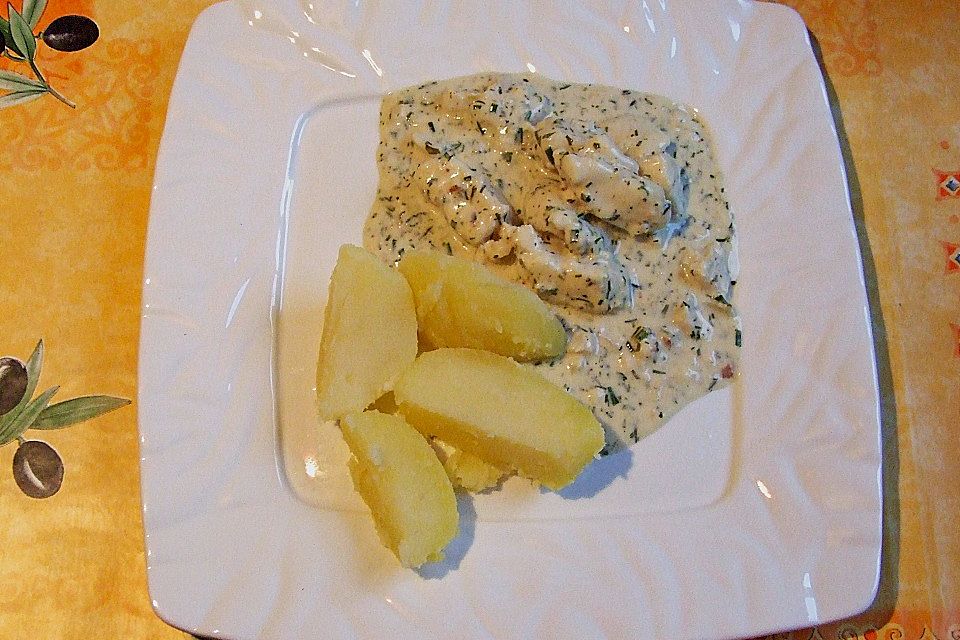 Fischfilets in Kokos - Kräutersauce