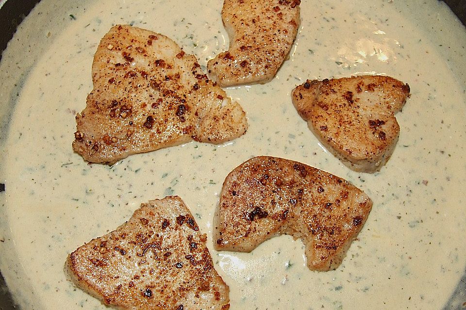 Fischfilets in Kokos - Kräutersauce