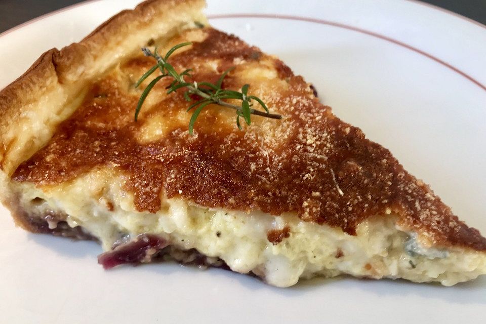 Zwiebelconfit und 4 Käse - Quiche