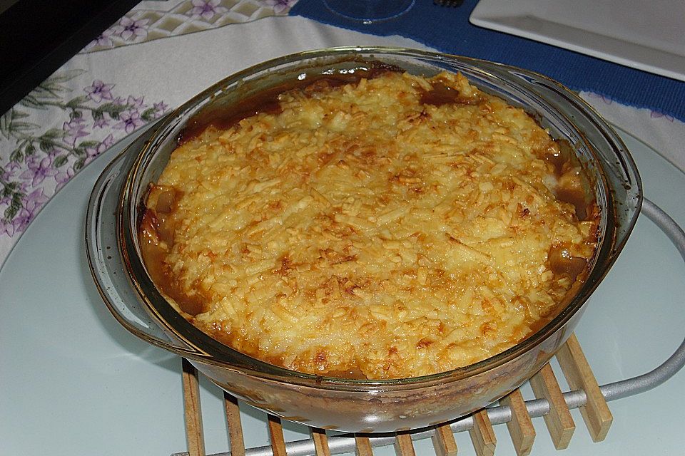 Hackfleisch mit Blumenkohl, Brokkoli und Kartoffelbrei