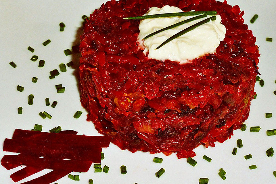 Rote Bete-Auflauf mit Blauschimmelkäse