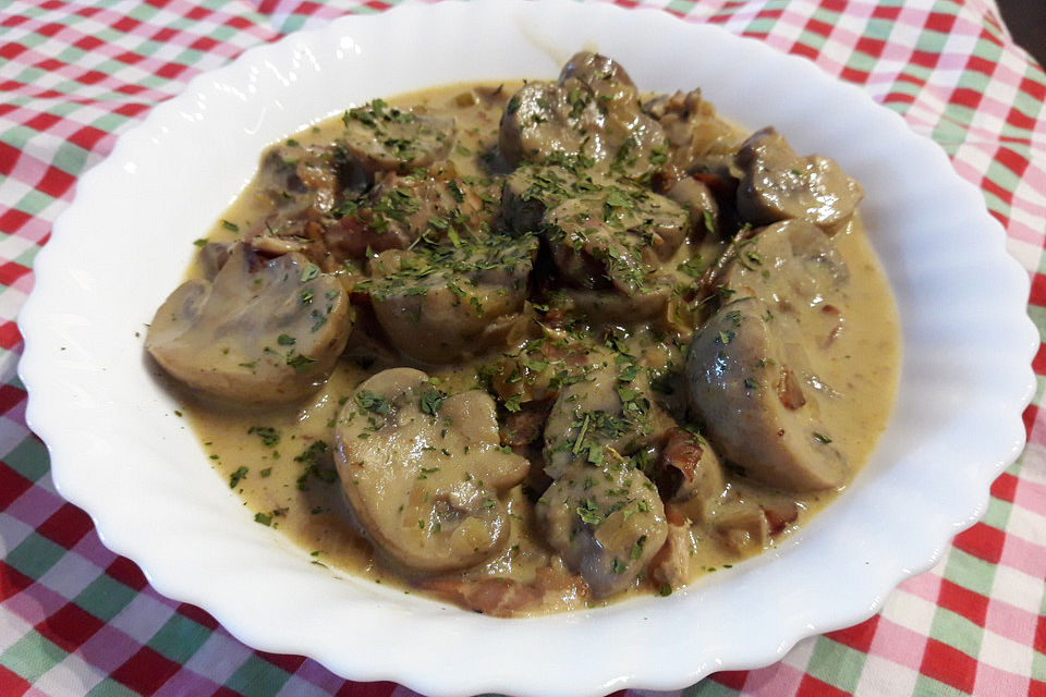 Champignon - Lauchzwiebel - Sahnesauce