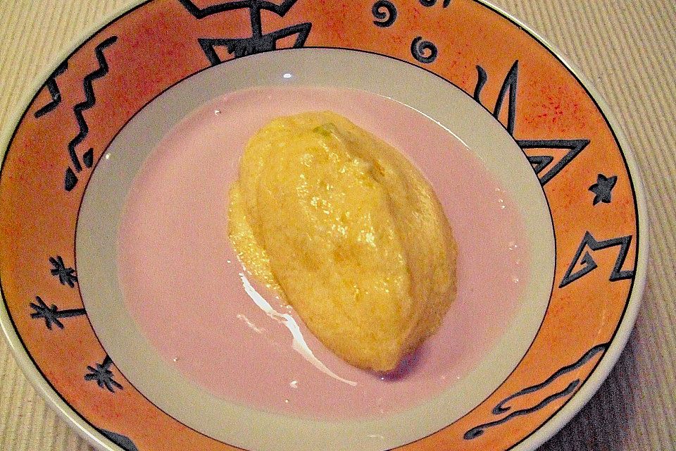 Mango - Mousse mit Himbeersauce