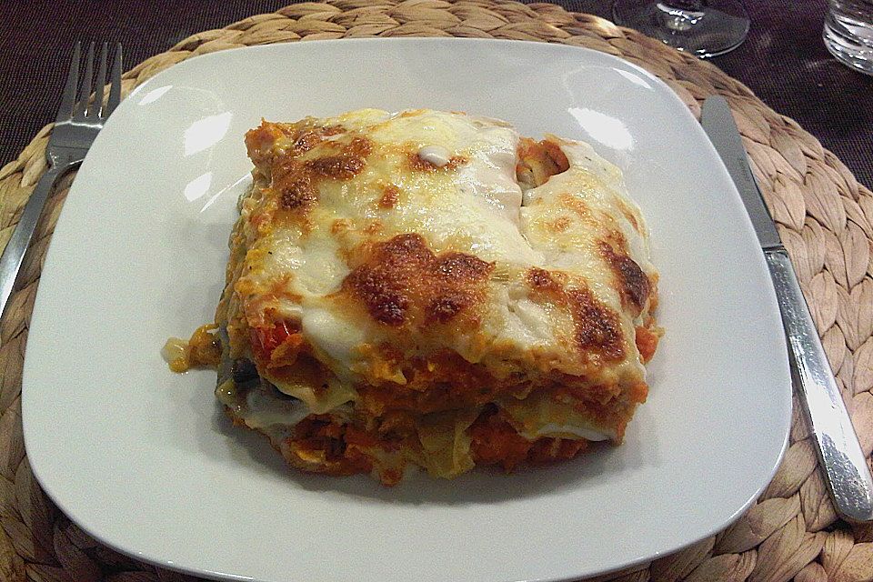 Lasagne mit Kürbis und Herbstgemüse