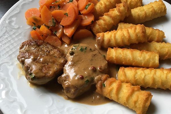 Schweinemedaillons in Pfefferrahmsauce