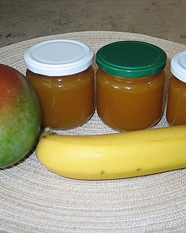 Mango - Bananen - Marmelade mit Kokos