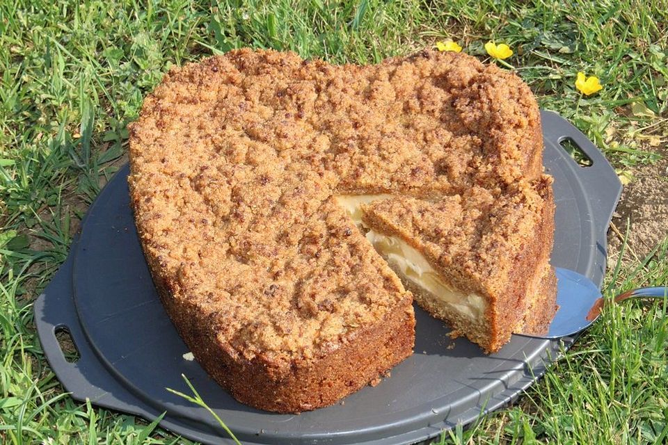 Apfel-Vanille-Kuchen mit Streuseln