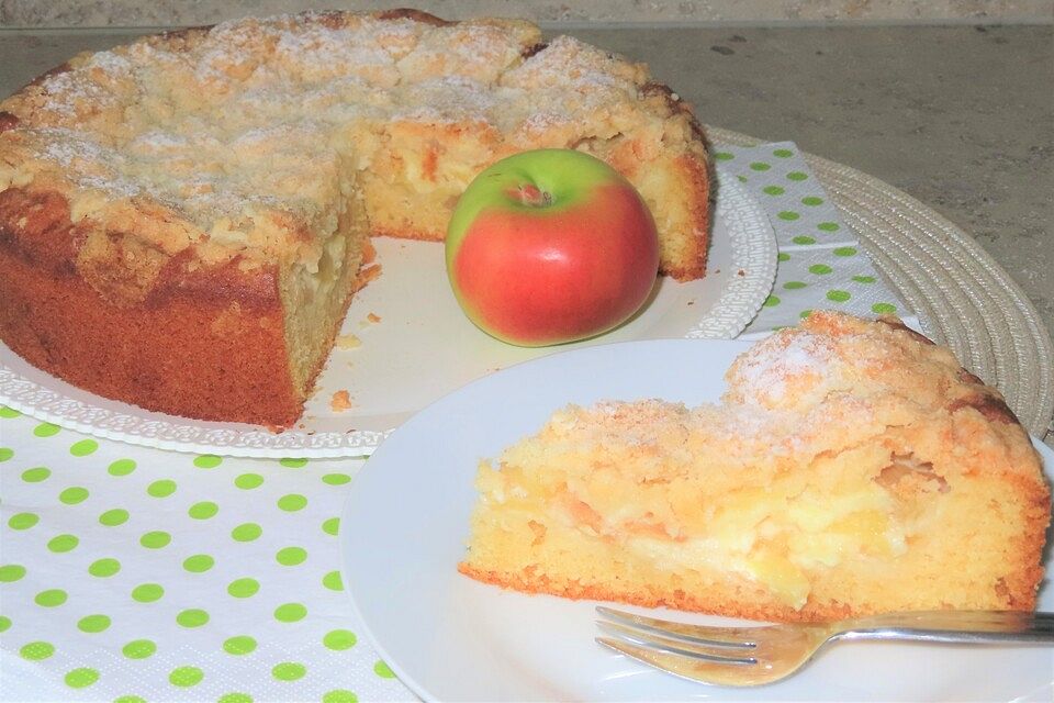 Apfel-Vanille-Kuchen mit Streuseln