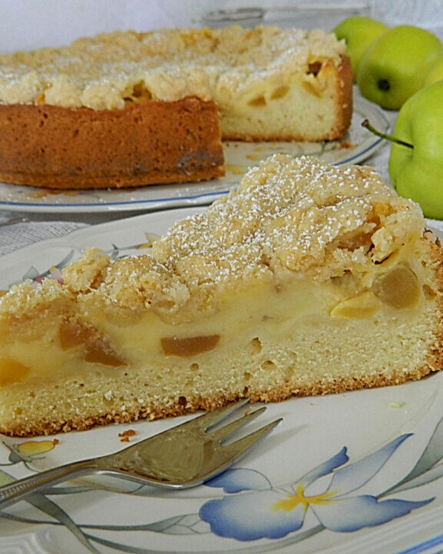 Apfel-Vanille-Kuchen mit Streuseln