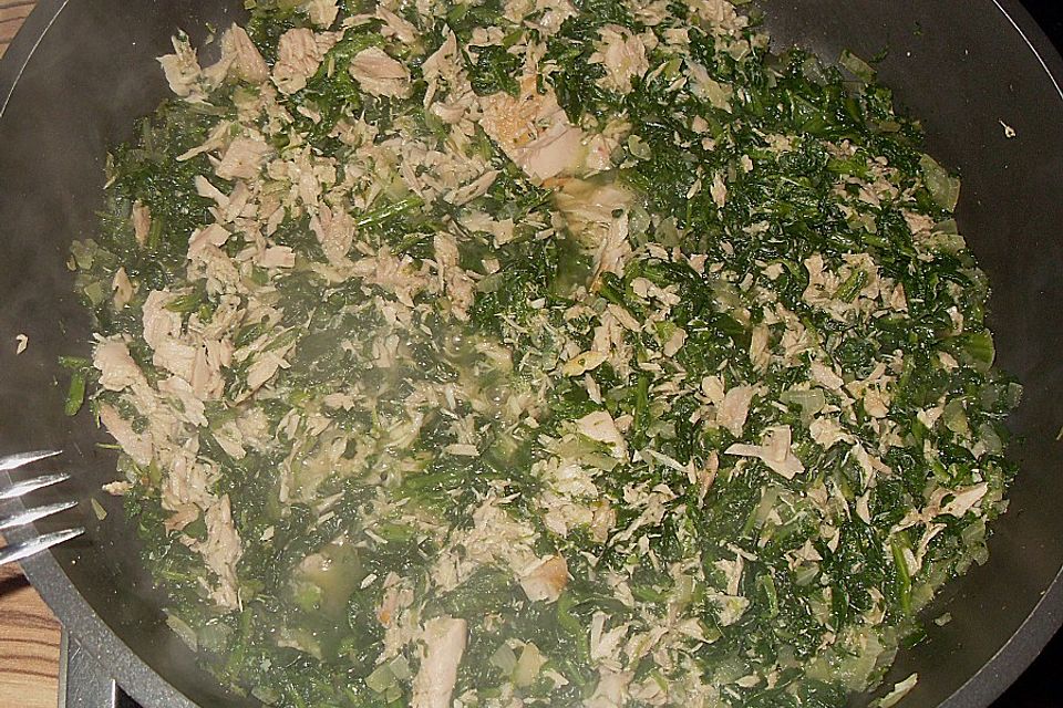 Thunfisch - Spinat Gericht in Rahmsoße