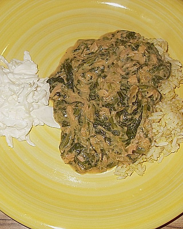 Thunfisch - Spinat Gericht in Rahmsoße