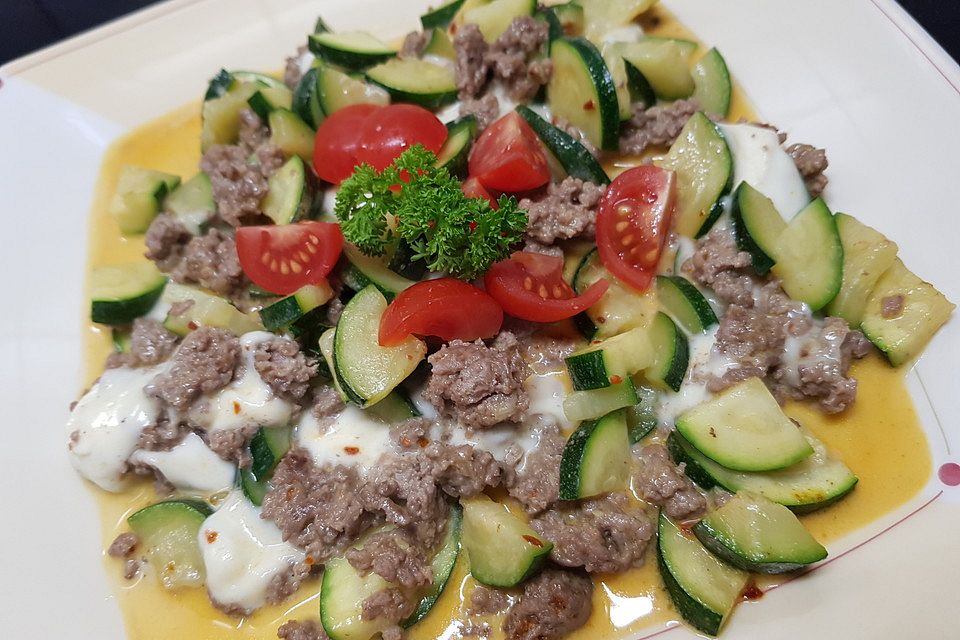 Zucchini - Hackfleisch - Pfanne